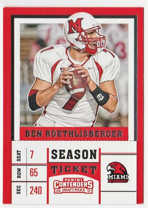 Ben Roethlisberger 2017 Panini Contenders Season Ticket Series Mint Card #11 - The Strictly Mint Card Co. Inc.