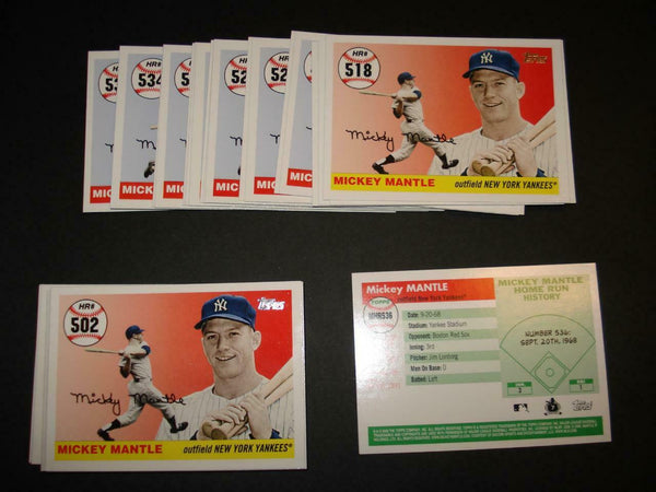 Lot of 5 2006 Topps Mickey Mantle Home Run History #MHR1 - New York Yankees  - Baseball Card