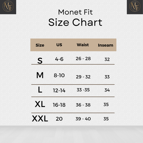 Monet Fit Size Chart