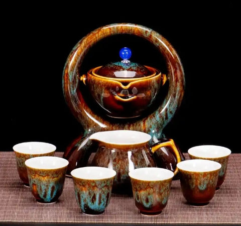 Blue Glaze Tea Set  Arogya Holistic Healing