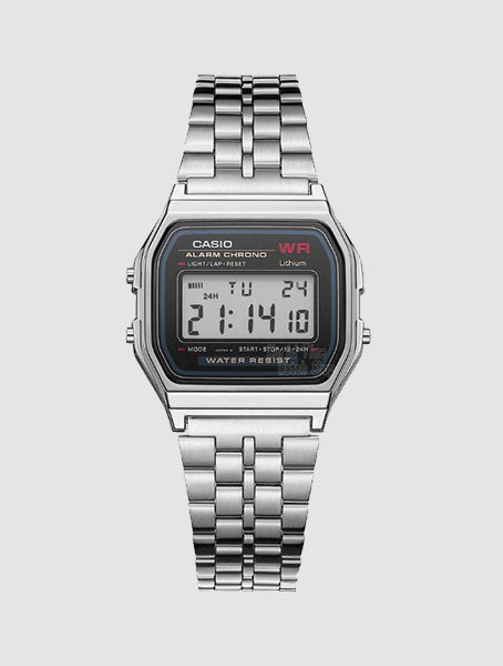 white digital waterproof watch