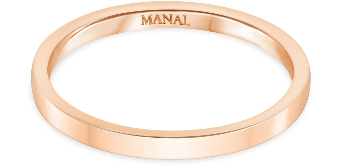 Anillo de matrimonio placa de oro rosa - Manal Paris en 58 Facettes