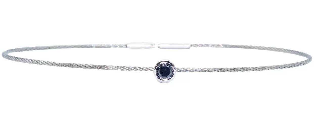 Pulsera de cuerda floja de diamantes negros - Romain Beaumont en 58 Facettes