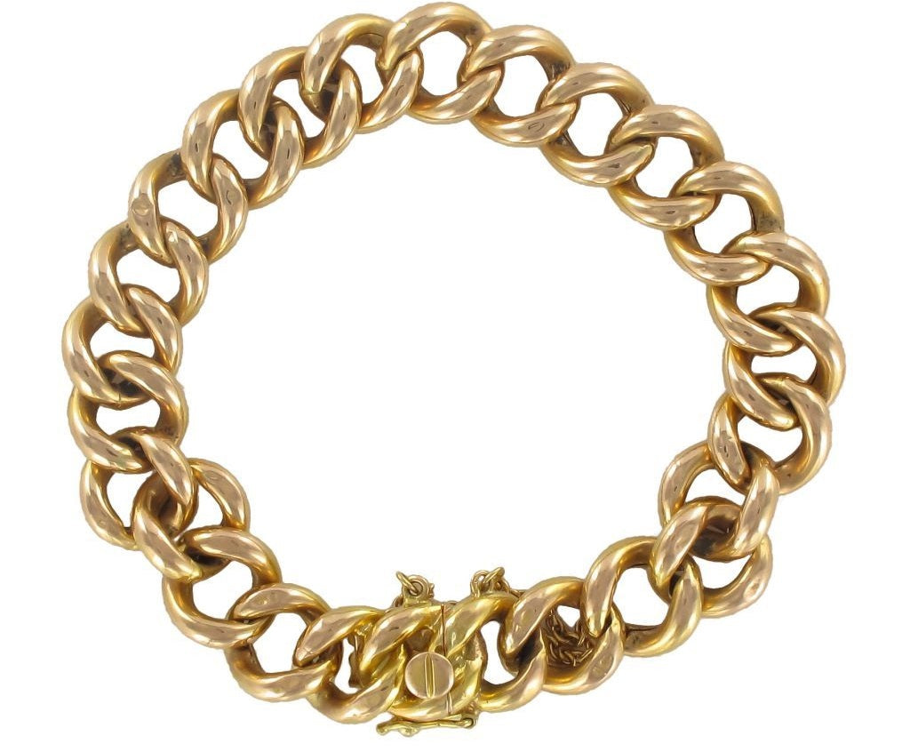 Bracciale a catena barbazzale in oro rosa antico - Gioiello di seconda mano SU 58 Facettes