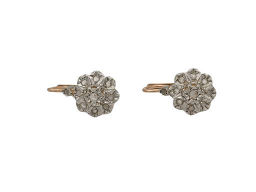 Boucles d'oreilles Dormeuses Or gris 18k vendues et Platine et Diamants