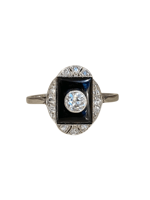 Art Deco Saphir Diamant Brillant Ring 750 / 18 Kt Gold