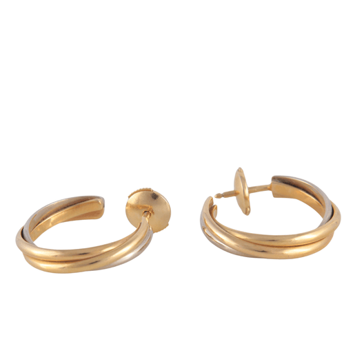 Cartier White, Yellow And Rose Gold Trinity Hoop Earrings | Lyst UK