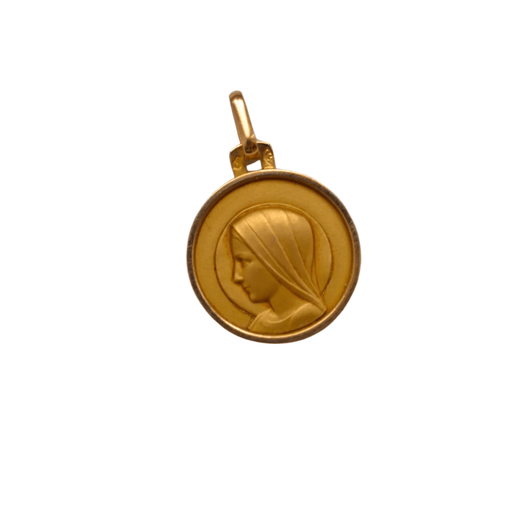 Médaille Vierge Enfant Entourée 18 Carats 23 mm