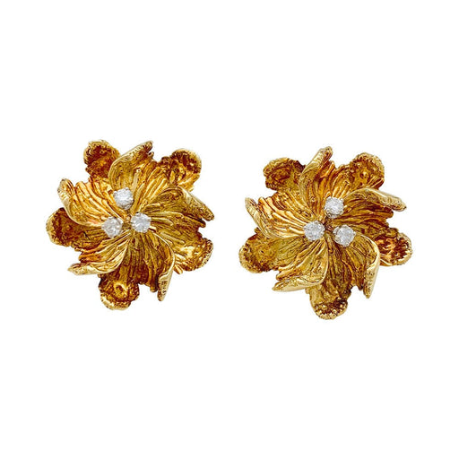 BOUCHERON PLATINUM & 18K YELLOW GOLD FLOWER