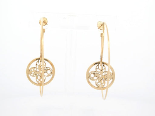 Louis Vuitton Gold, Cultured Pearl and Charm Hoop Earrings , Contemporary Jewelry