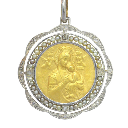 MEDAILLE en or jaune (750) octogonale représentant Saint…