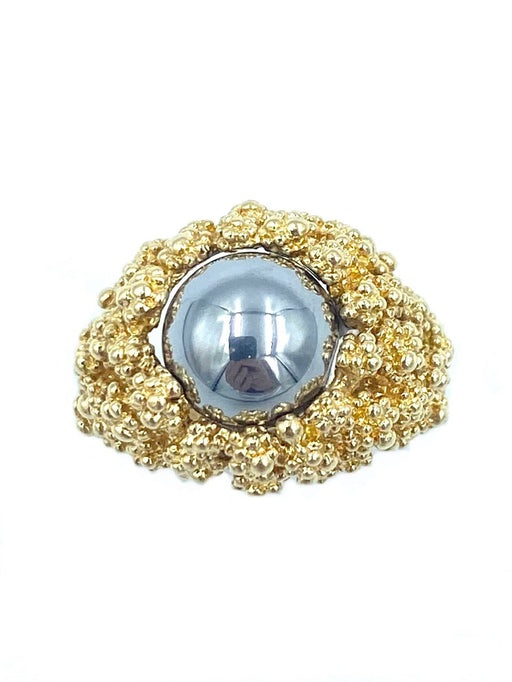 Gilbert Albert Gold Pearls Diamonds 18 Carat White Gold Cocktail Ring – Les  Pierres de Julie