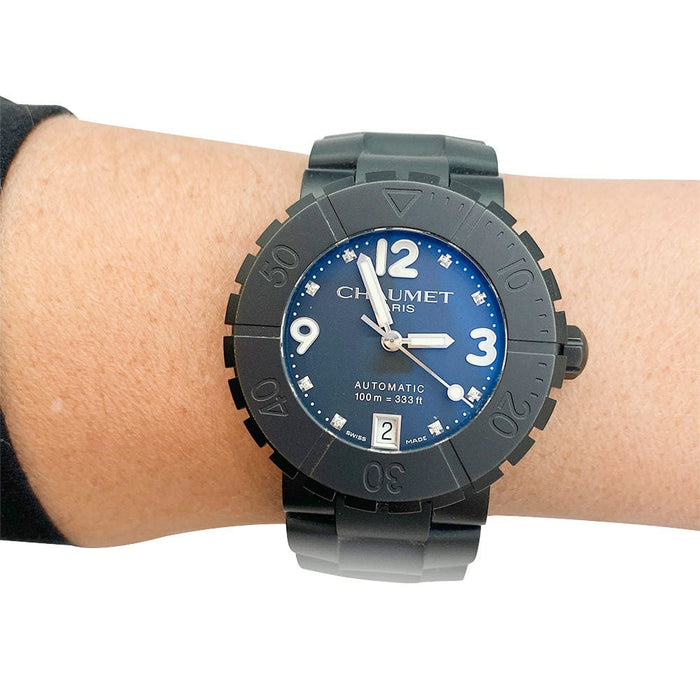 Chaumet watch, "Class One", titanium, rubber.