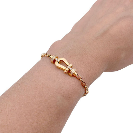 White gold bracelet, signed - FRED - Force 10 - Large Mo…