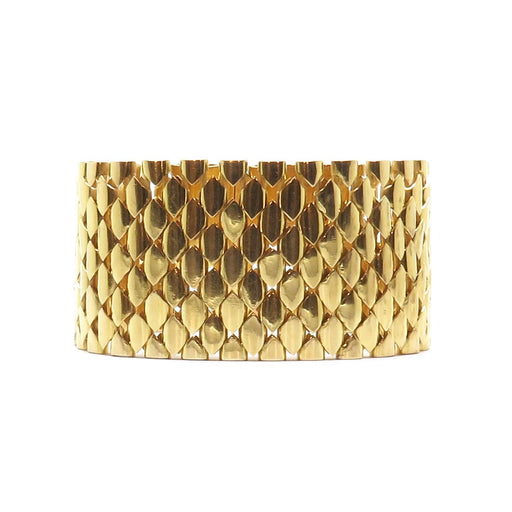 Milanese mesh cuff bracelet, diamonds and citrine