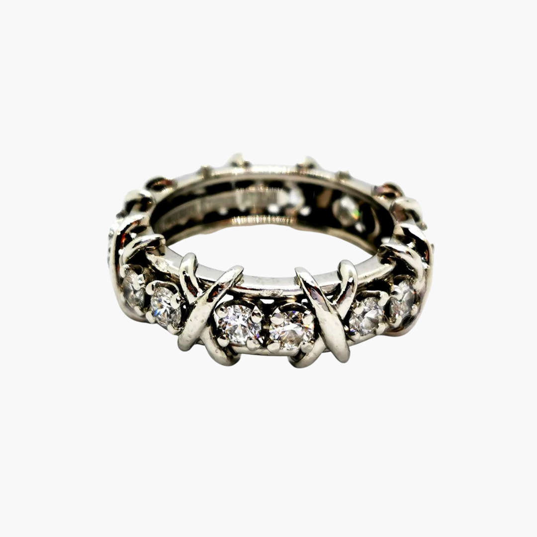 Tiffany & Co Sixteen Stone Platinum Diamond Alliance Ring