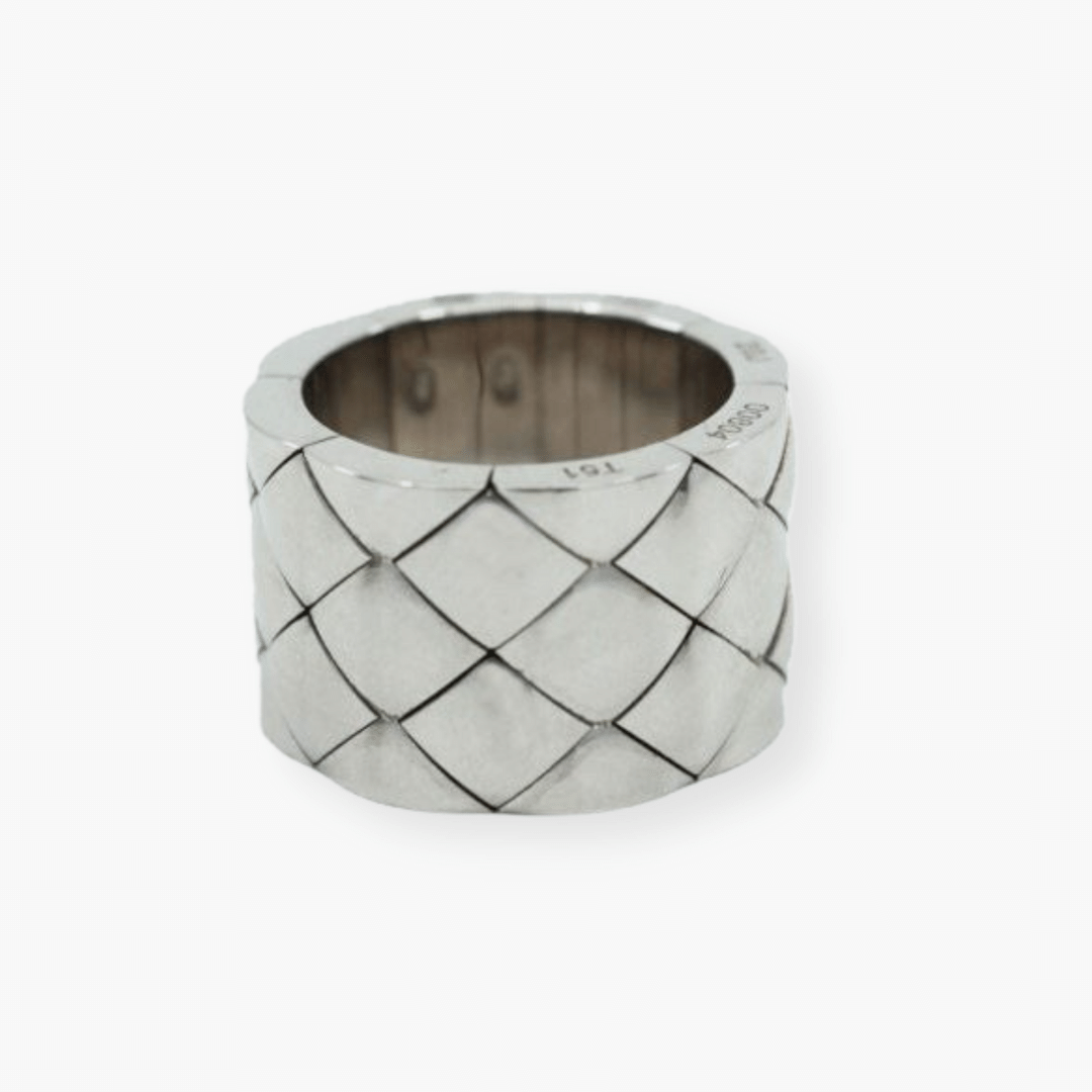 BAGUE CHANEL MATELASSÉ, OR BLANC