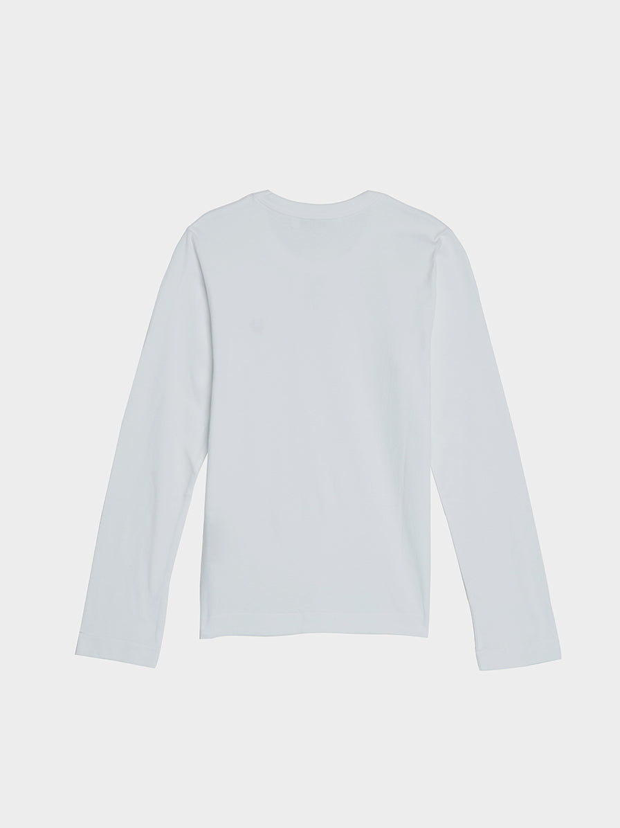 Women Mini Heart Long Sleeve T-Shirt, White
