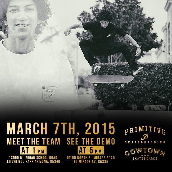 PRIMITIVE SKATE DEMO AND SINGING IN ARIZONA MARCH 7