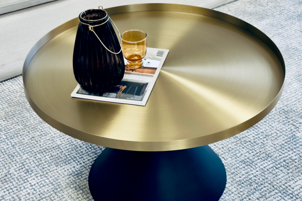 Lloyd Round Coffee table Gold and Black Unique Design Mid Century