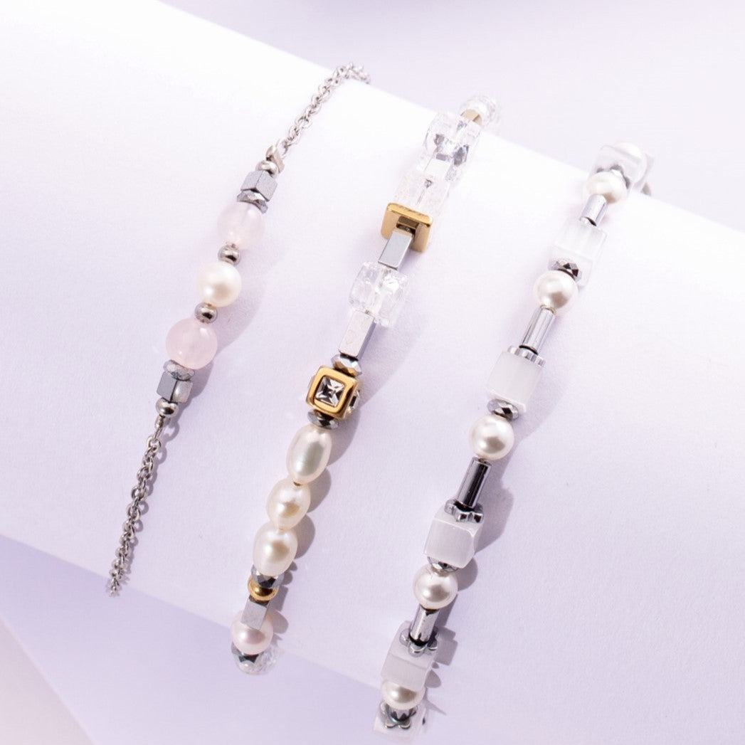 COEUR Perlen | mit Armbänder & DE Edelstahl LION Steinen