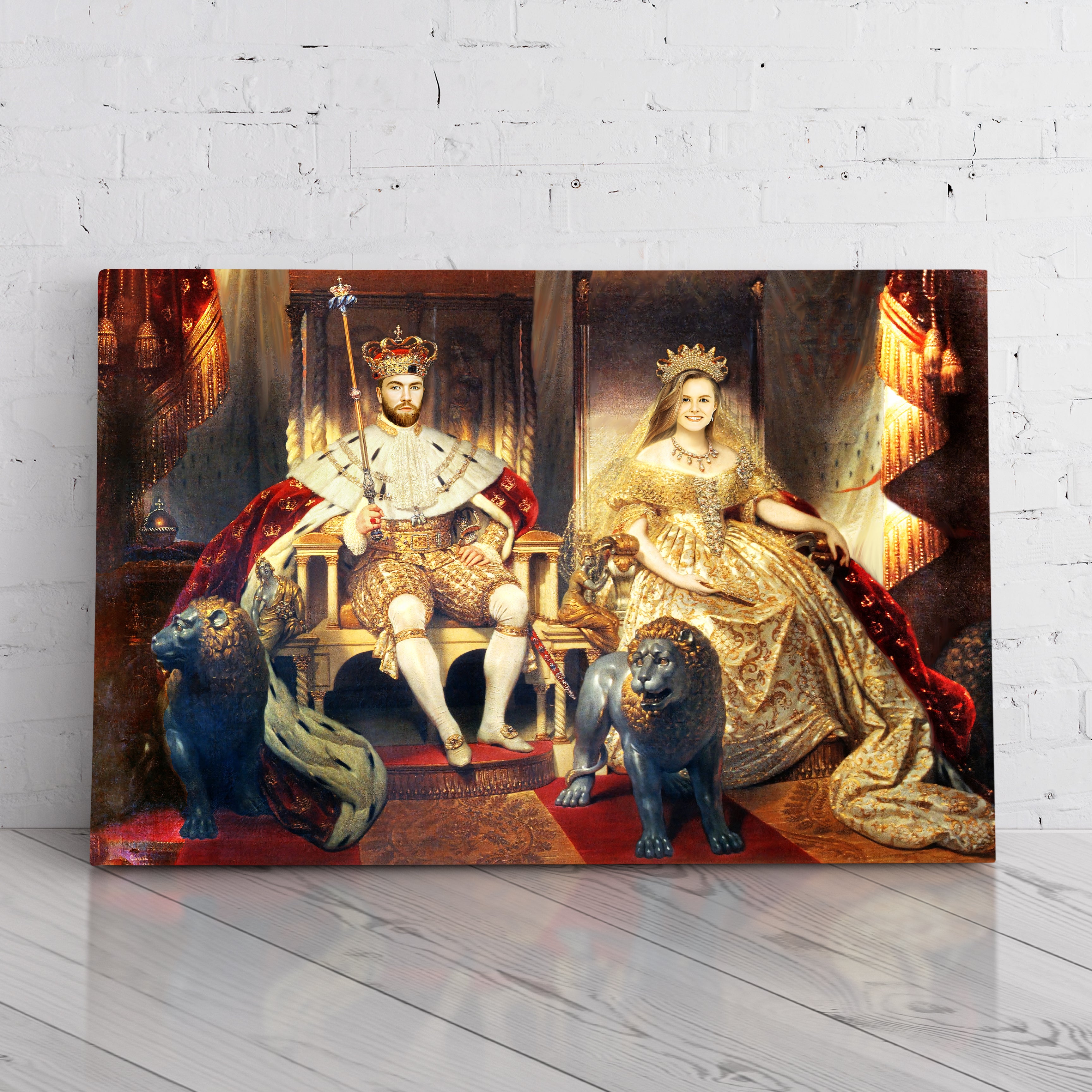 Custom Couples Portrait King and Queen Painting Personalized 
