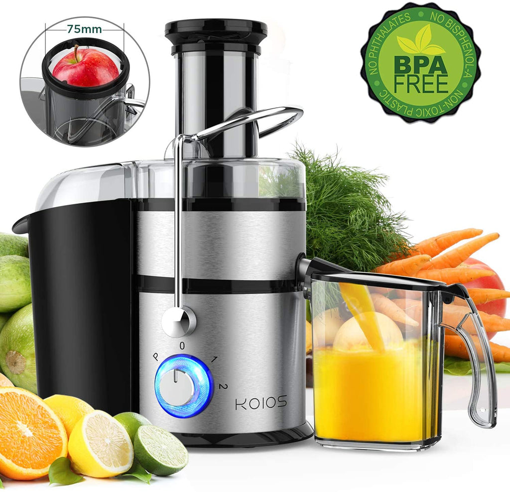 Centrifugal Juicer Machines, Juice Extractor with Big Mouth 3” Feed Chute, 304 Stainless-steel Filter, High Juice yield