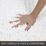 Chenille Bath Mat, Soft Shaggy and Comfortable Super Absorbent and Thick, Non-Slip, Machine Washable, Perfect for Bathroom