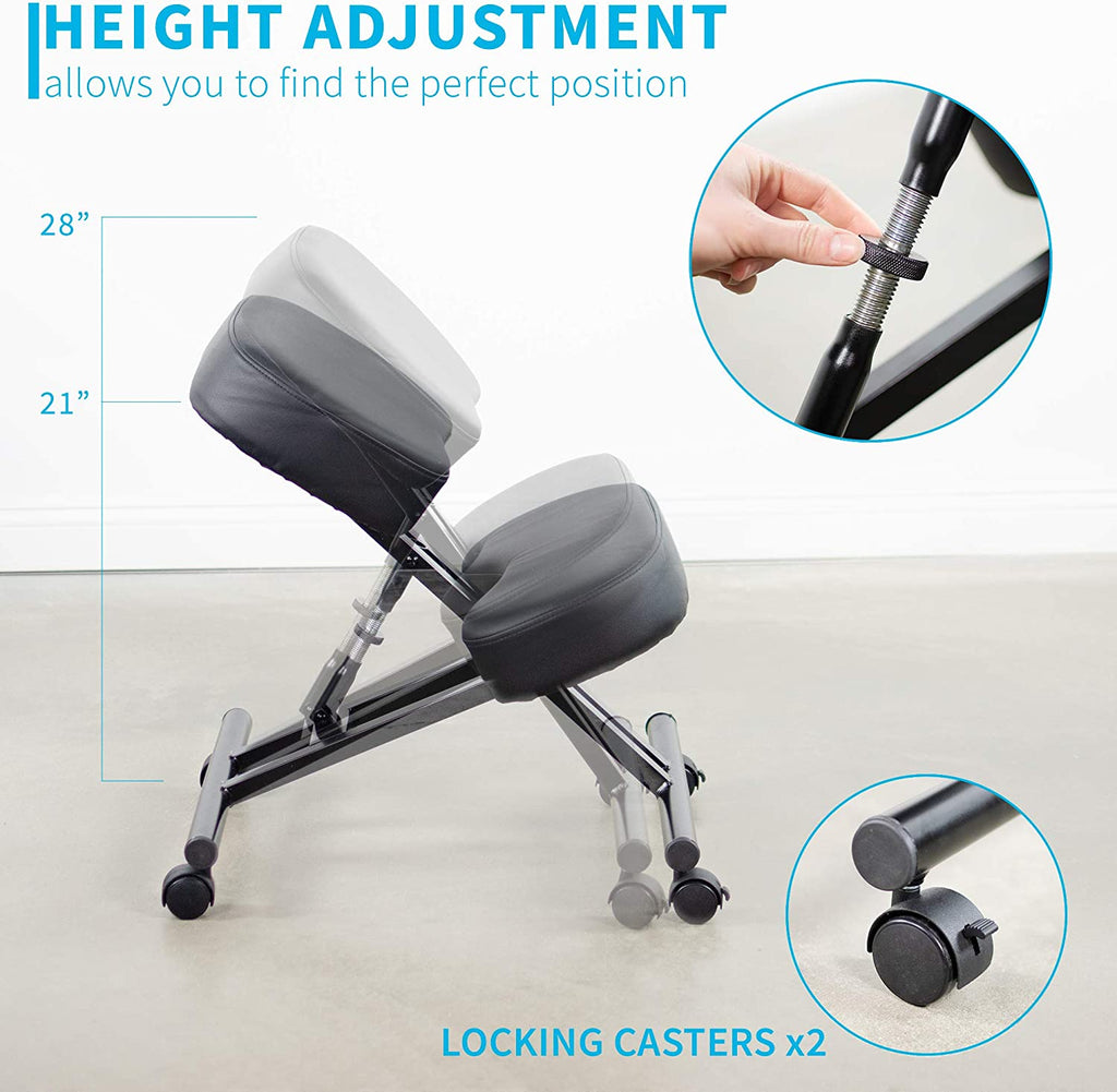 Ergonomic Kneeling Chair, Adjustable Stool for Home and Office - Improve Your Posture with an Angled Seat