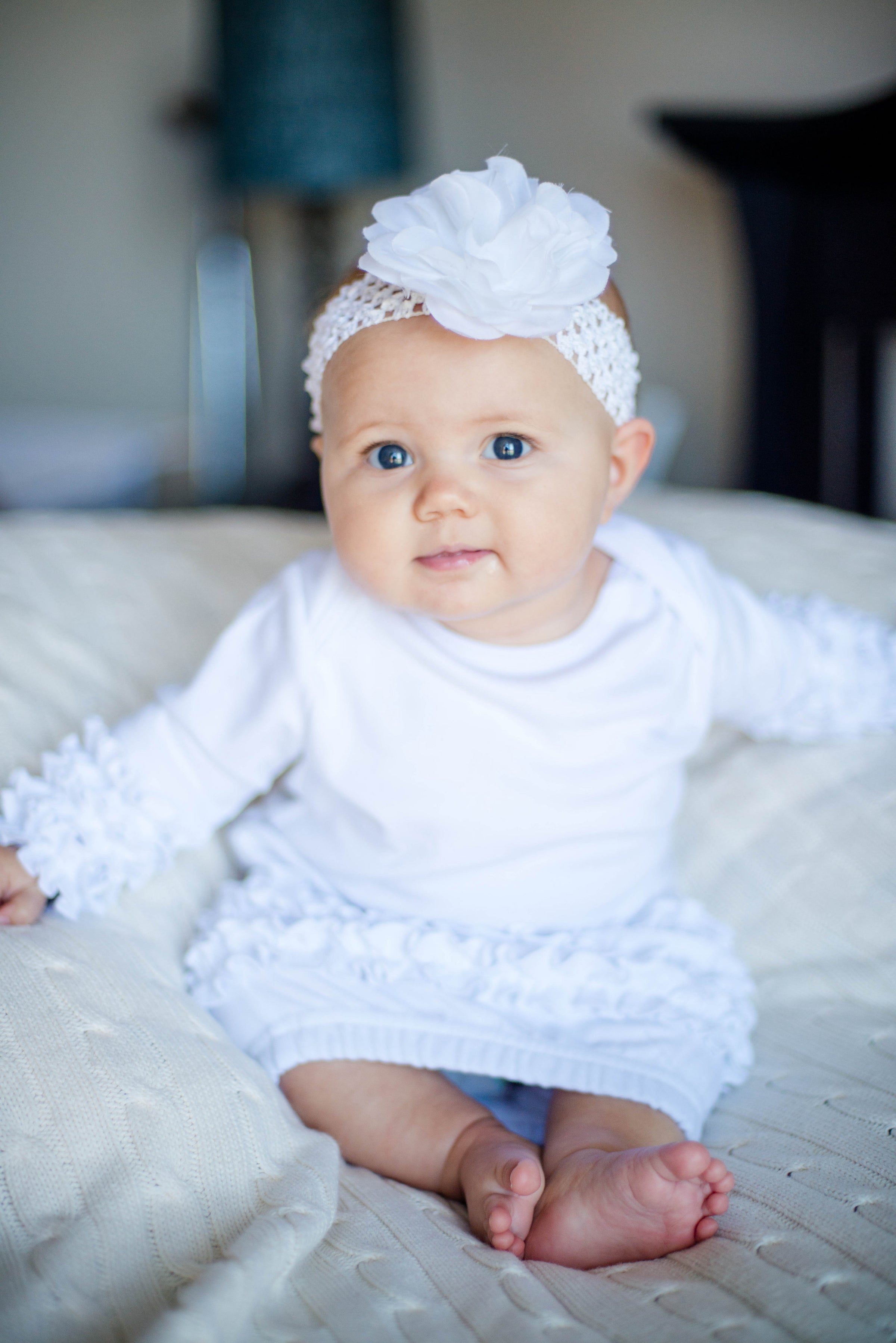 blank ruffle baby gown