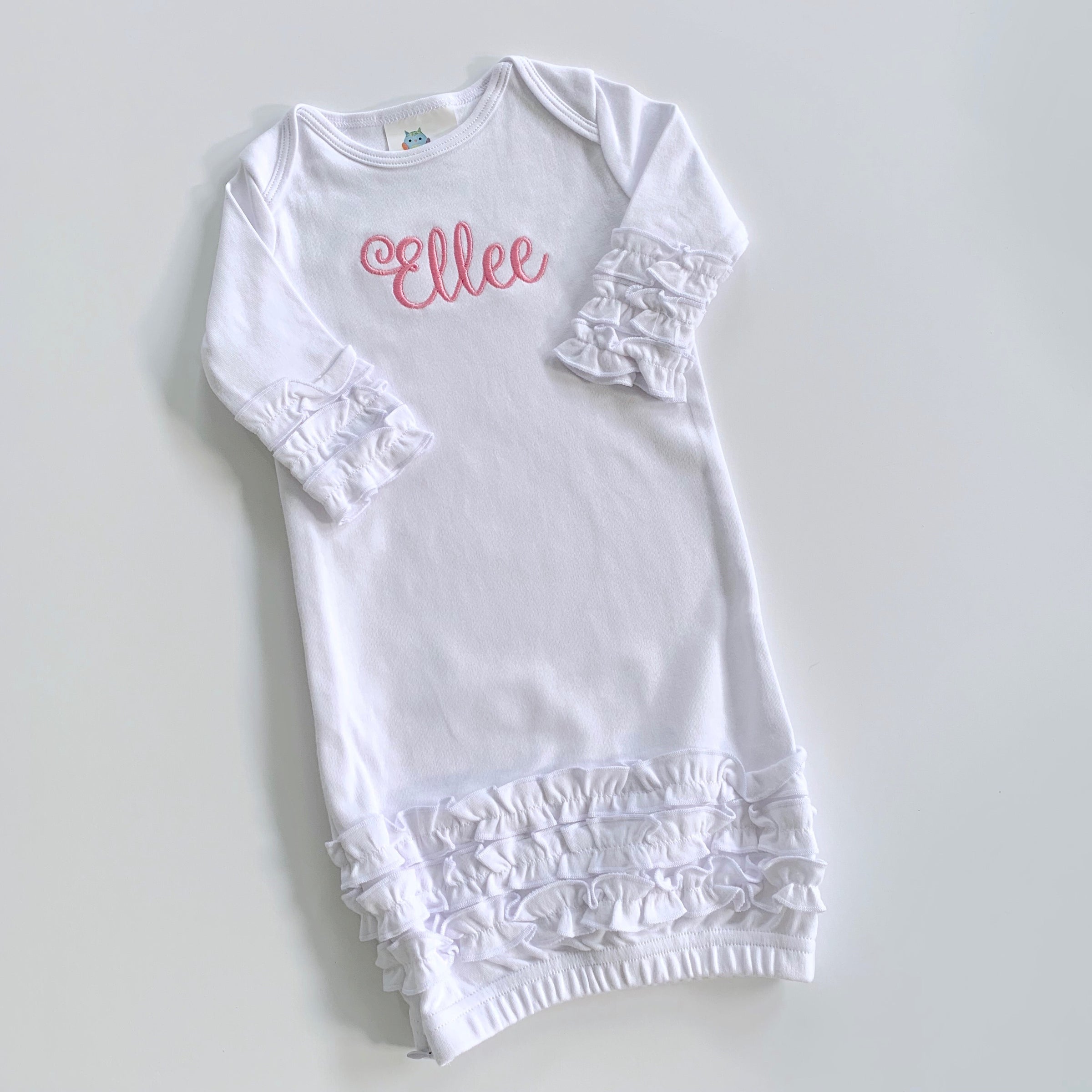 white infant gown