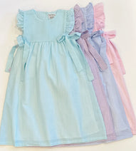 Side Tie Dress - Seersucker Nav Image 1