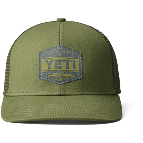 Yeti Logo FX Suede Brim Trucker Hat - Khaki/Tan