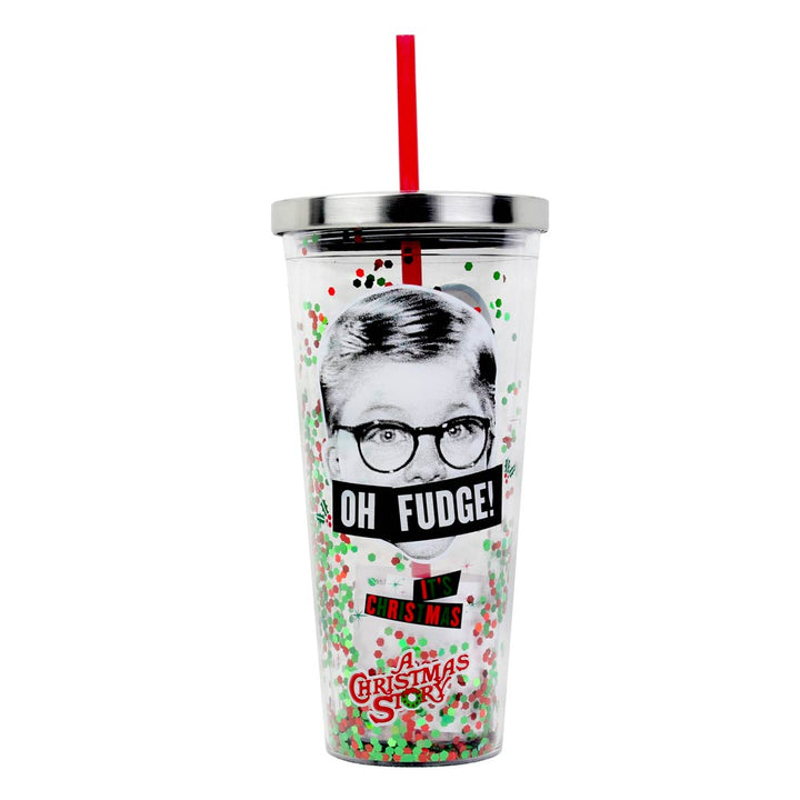 Smiling Is My Favorite 20oz Glitter Straw Cup From Elf The Movie