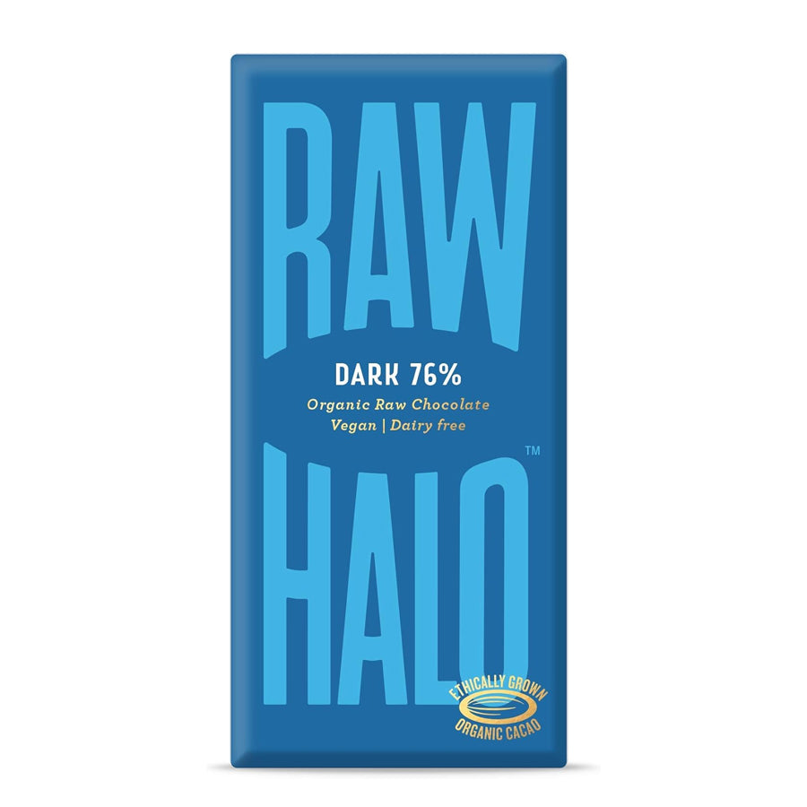 Se Raw Halo Chokolade, Dark 76%, Øko, Raw, 70 gr. hos Green Goddess