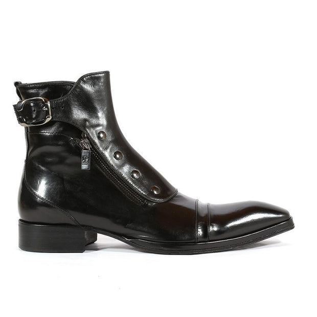 Men's Gentlemen Button Zipper Ankle Boots – vsmee