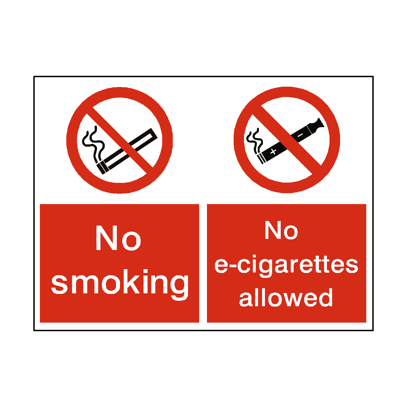 no e-cigarettes and no smoking combined sign 