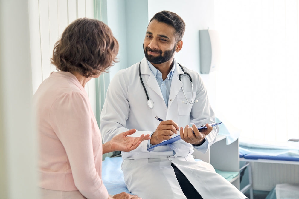 Doctor talking to patient