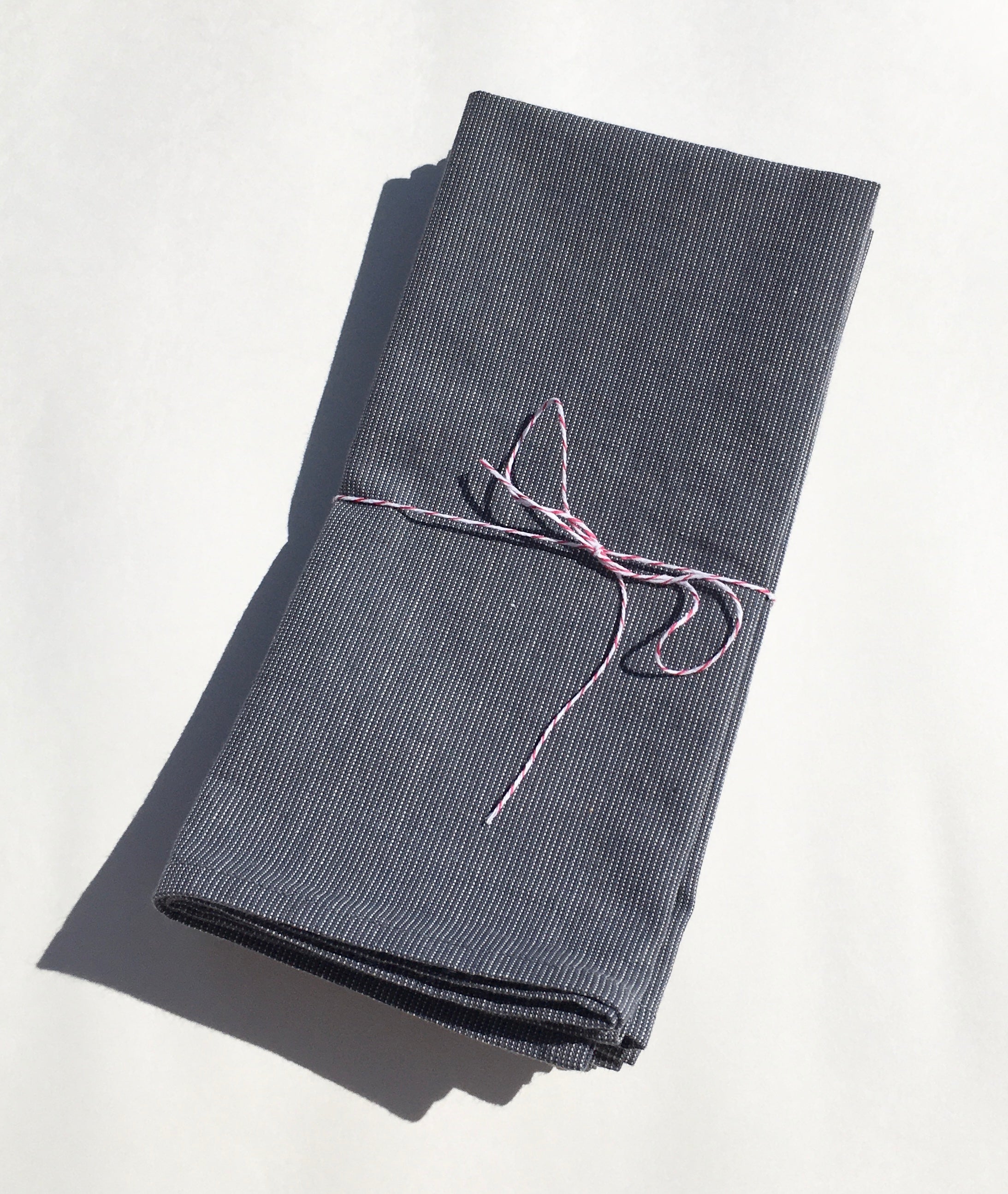 Grey Pinstripe Napkins (Set of 4)