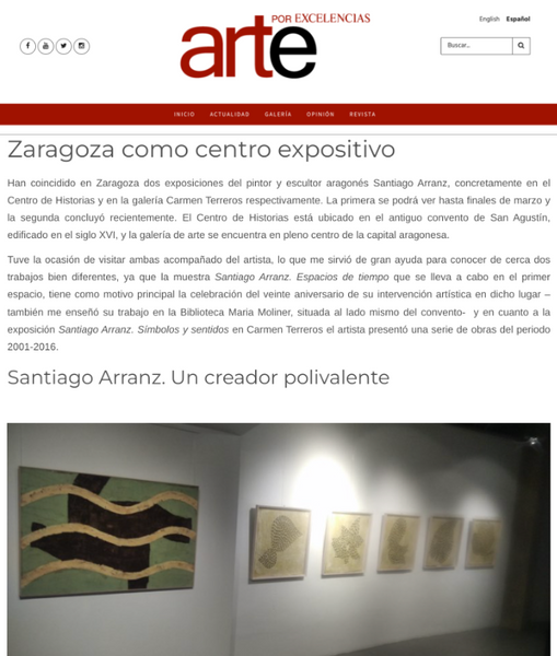 Han coincidido en Zaragoza dos exposiciones del pintor y escultor aragonés Santiago Arranz, concretamente en el Centro de Historias y en la galería Carmen Terreros respectivamente