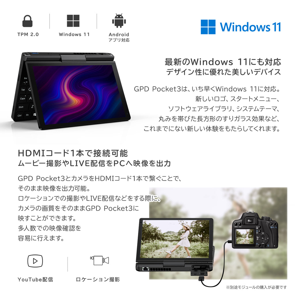 魅力的な価格 モバイルPC GPD Pocket 3 Pentium Silver N6000 ノートPC