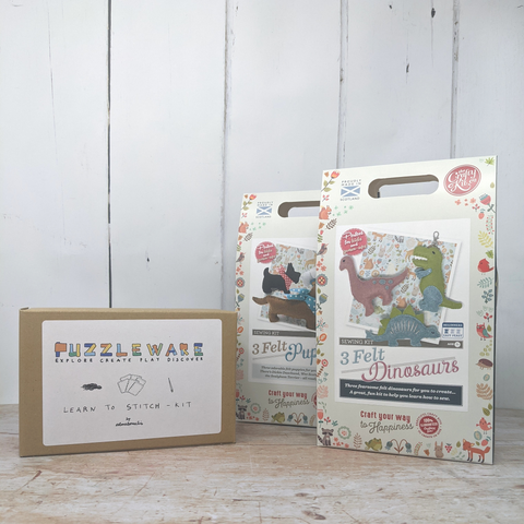 Prize bundle with Almaborealis learn to stitch kit and The Crafty Kit Company sewing kits