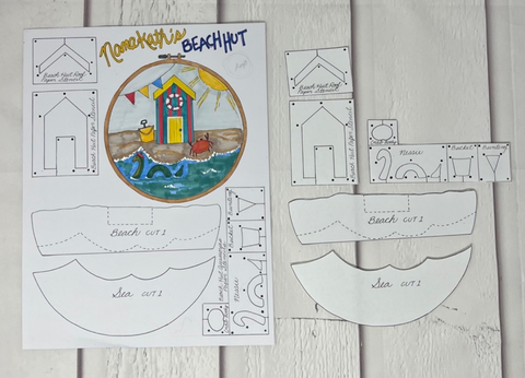 The Crafty Kit Company_Nana Kath's Beach Hut Craft Kit_Step 1