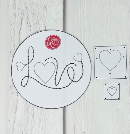 1. Print off and cut out LOVE pattern, cut and set-aside two heart paper stencils.