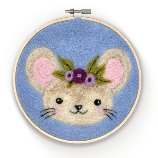 The Crafty Kit Company - Floral Bunny in a Hoop Needle Felt Kit –  EcoFriendlyCrafts