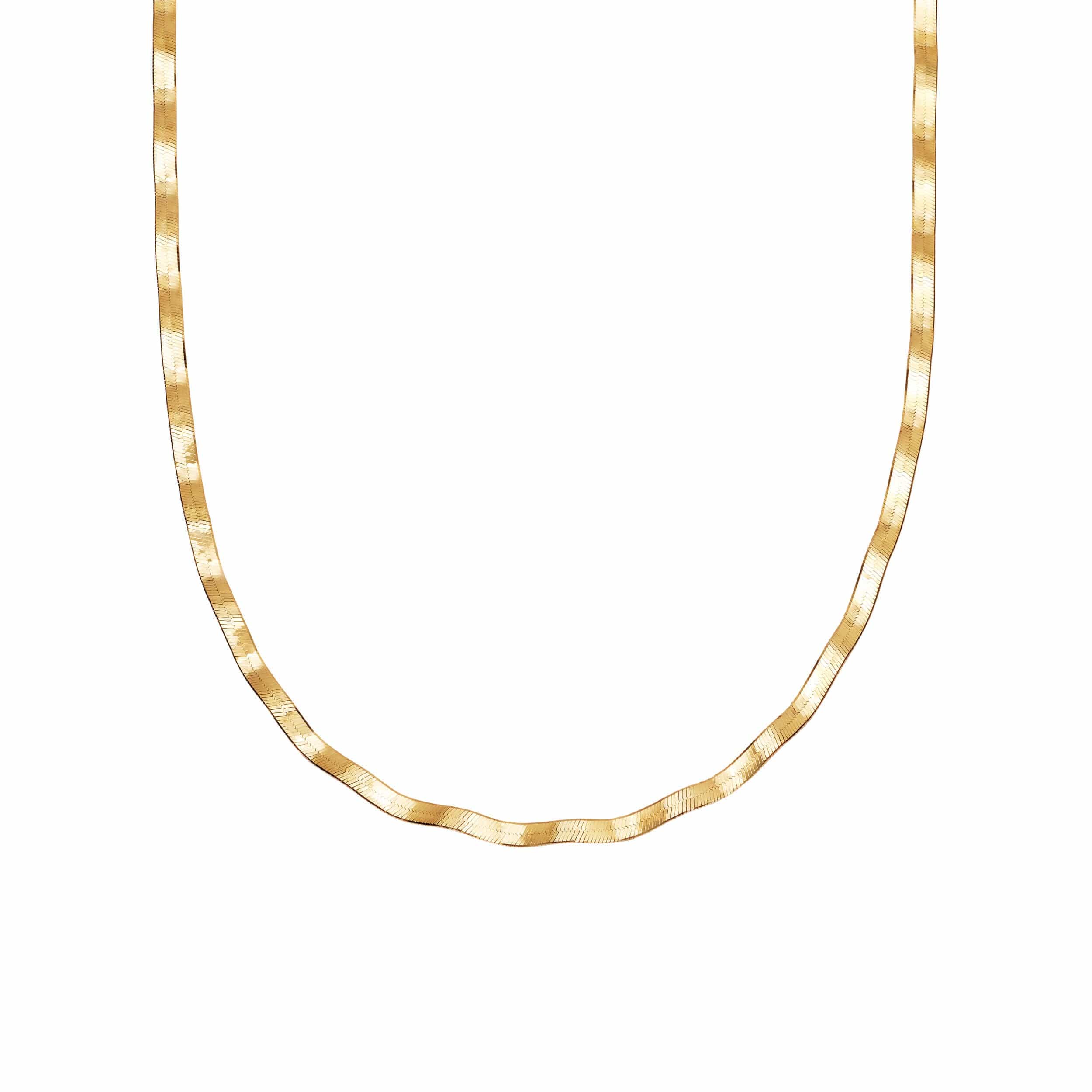 Estée Lalonde Wavy Snake Chain Necklace 18ct Gold Plate – Daisy London