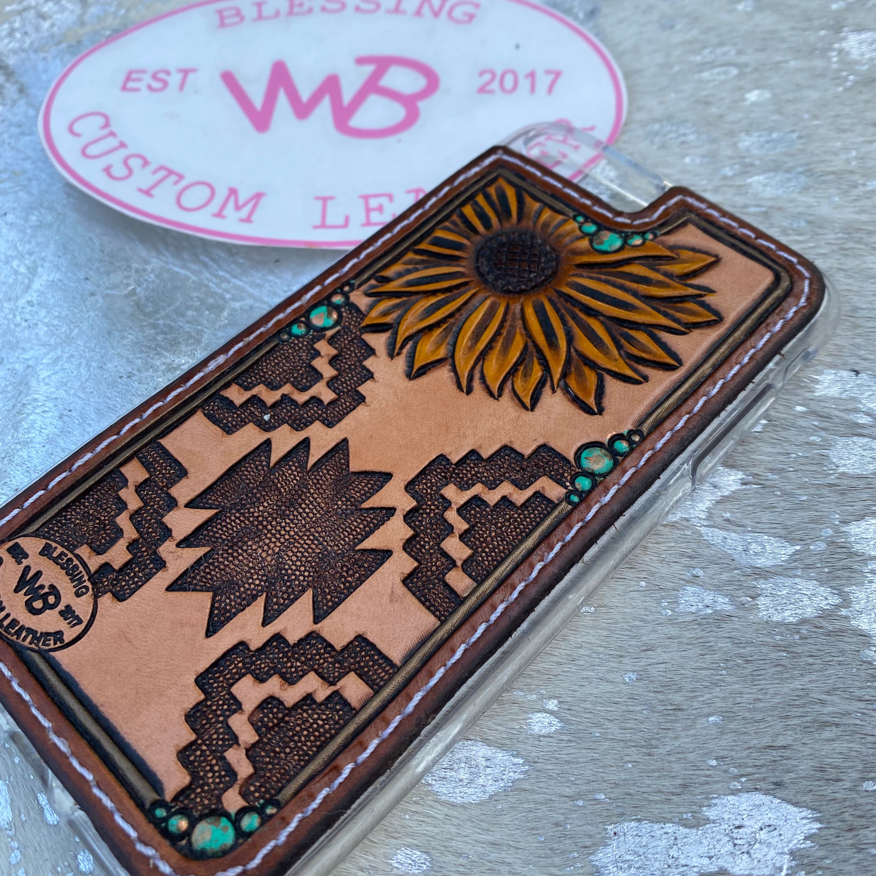 Tooled Leather Phone Case – Blessing Custom Leather