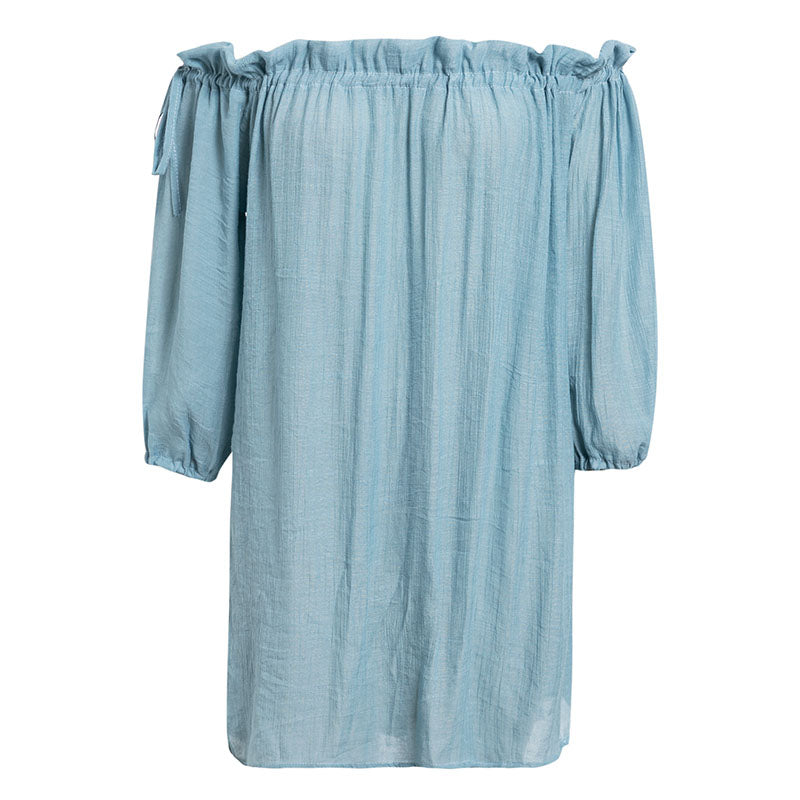 white linen swim cover up