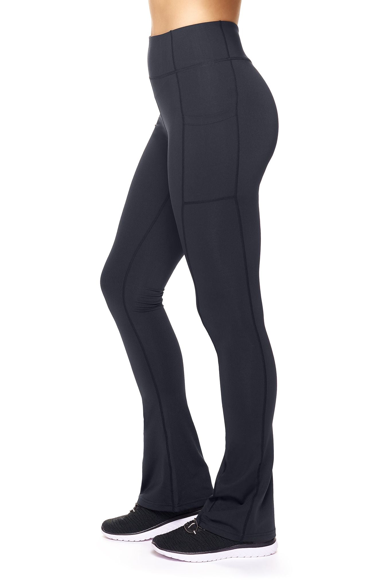 Expert Brand Black Mid-Rise Faux Seam Laser Cut Capri Leggings