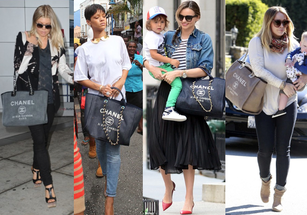 celebrities with chanel deauville tote